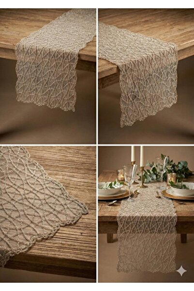 TOPRAK SPORT مفرش طاولة فرنسي مزين بالدانتيل، مفرش طاولة، غطاء طاولة