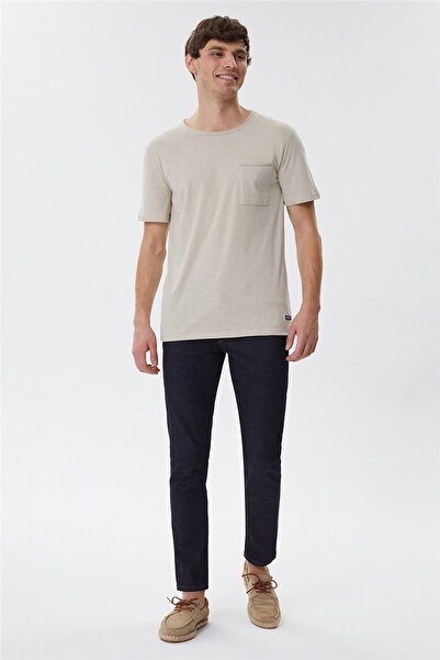 Lee Cooper Daniel Men's 100% Cotton Oversized Crew Neck T-Shirt Beige