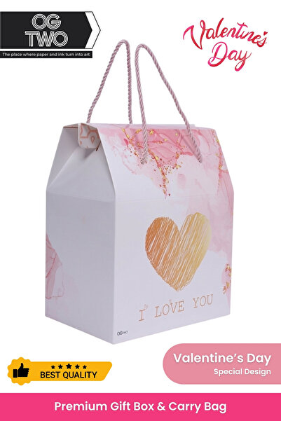 OGTWO حزمة هدايا خاصة لعيد الحب، حقيبة كرتون فارغة مخصصة، صندوق هدايا لعيد ال...