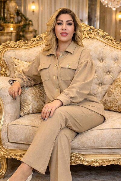 Yeşilmoda Takım Ceket ve pantolon İlkbahar ve sonbahar için Düğmeli ve cepli ...