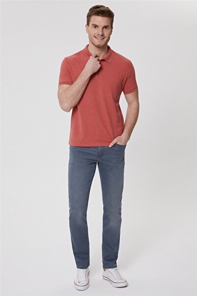 Lee Cooper Miless Men's 100% Cotton Polo Collar T-Shirt Dark Coral