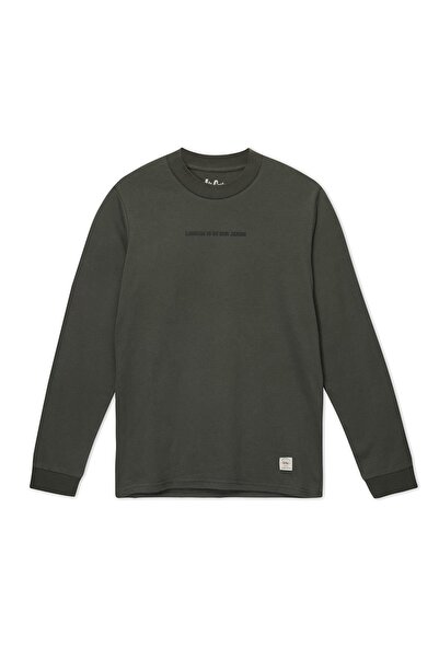 Lee Cooper Deny Men's 100% Cotton Long Sleeve T-Shirt Khaki