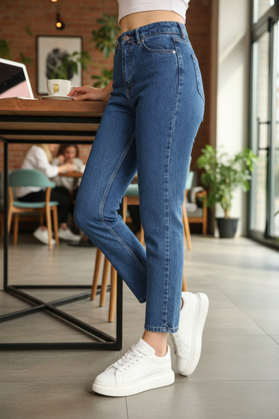 FlexiFit Mom Boyfriend Yüksek Bel Kadın Kot Pantolon – Rahat Kalıp, Şık Görün...