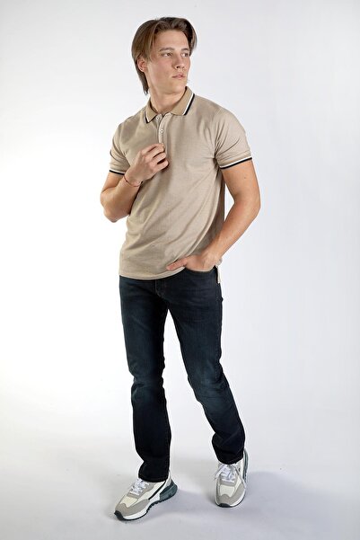 Lee Cooper Ανδρικό μπλουζάκι Jasec Pique Polo με λαιμόκοψη Μπεζ