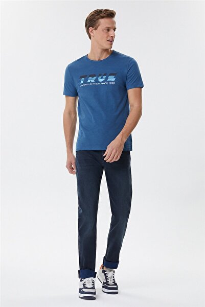 Lee Cooper Elvis Men's 100% Cotton Crew Neck T-Shirt Petrol