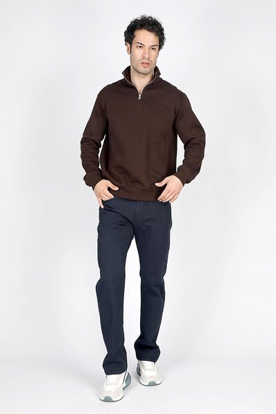 Lee Cooper Harry Normal Bel Normal Cut Straight Leg Navy Blue Men's Trousers