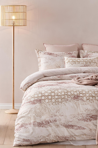 İQON طقم غطاء لحاف مطاطي مفرد - TERRACOTA ROSE