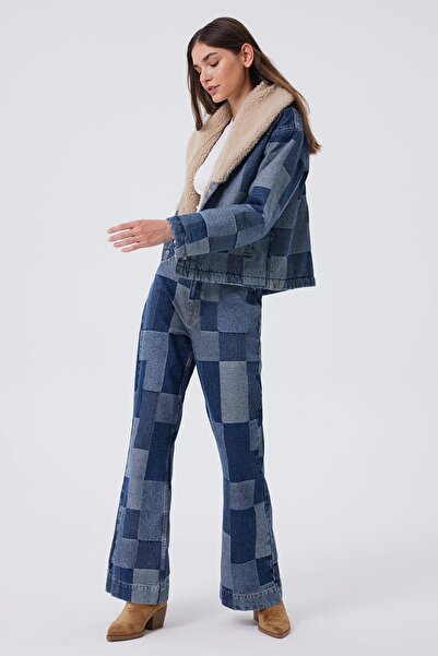 Lee Cooper Gloria Women's 100% Cotton Jean Jacket Metthew Blue Mid