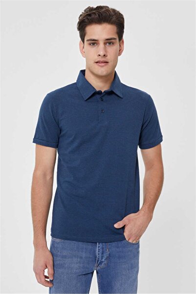 Lee Cooper Daker Erkek Polo Yaka T-Shirt İndigo