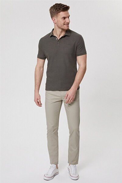 Lee Cooper Tylen Men's 100% Cotton Polo Neck T-Shirt Khaki