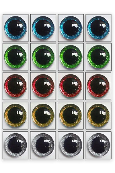 sgshobby Amigurumi Vidalı Göz Simli Karışık 20 Mm 20 Adet (10 Çift)