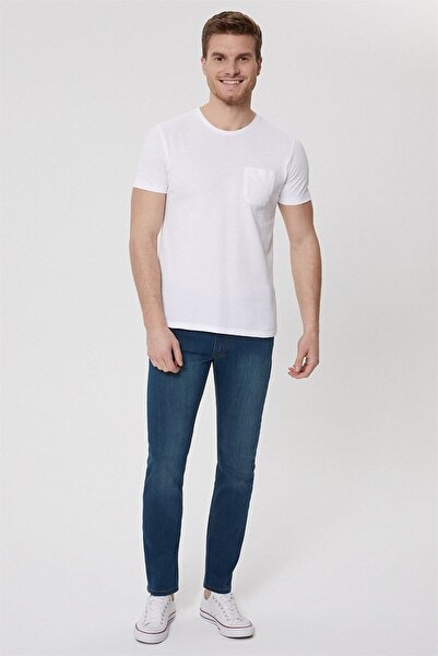 Lee Cooper Twingo Bărbați bumbac 100% guler rotund Pike tricou Alb