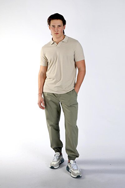 Lee Cooper Poxla Men's Pique Polo Neck T-Shirt Beige