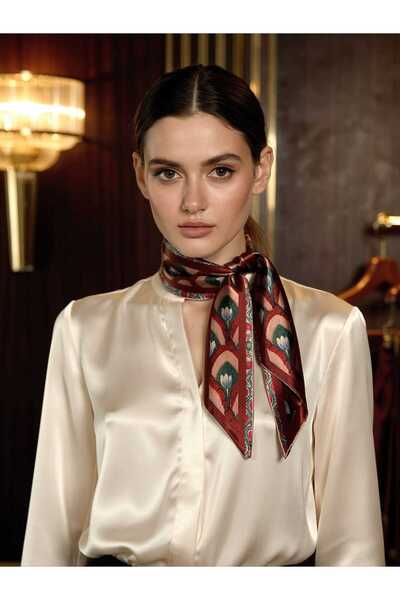 ERDESIGNN Γυναικείο Φουλάρι Εισαγόμενο Φουλάρι με Λεπτομέρειες από Μαργαριτάρια