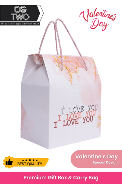 OGTWO حزمة هدايا خاصة لعيد الحب، حقيبة كرتون فارغة مخصصة، صندوق هدايا لعيد ال...