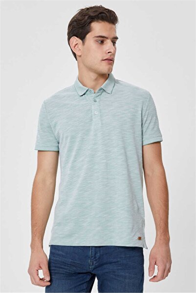 Lee Cooper تي شيرت جيك للرجال بياقة بولو باللون الأخضر الباستيل