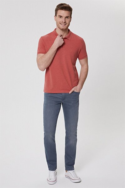 Lee Cooper Miless Men's Polo Neck T-Shirt Dark Coral