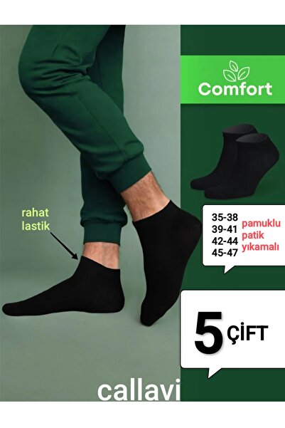 CALLAVI Černé bavlněné ponožky z česané bavlny