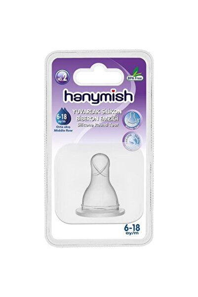 Hanymish Yuvarlak Silikon Biberon Emziği No 2 6-18 Ay