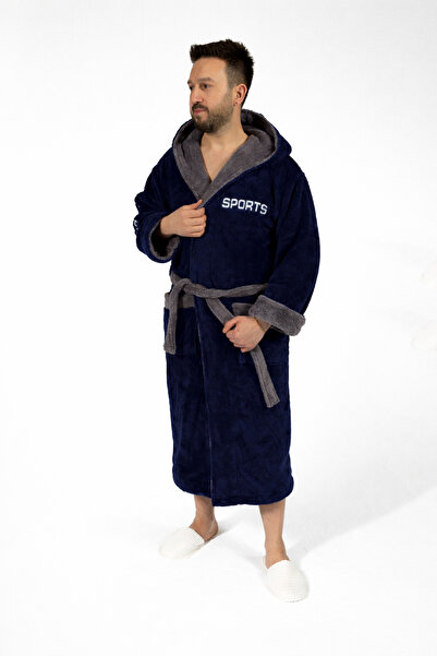 MİLAYS LİFE HOME COLLECTİON رداء حمام رجالي فاخر من WELSOFT - مطرز بلونين