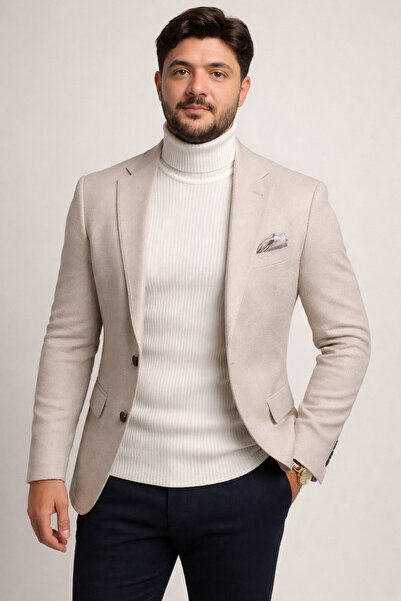 EMKA GİYİM Pánský pletený svetr s plným rolákem