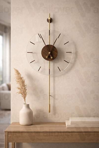 Wallover Design Büyük Boy İnfinty Gold/Ceviz Tamperli Camlı (KIRILMAZ) Sessiz...