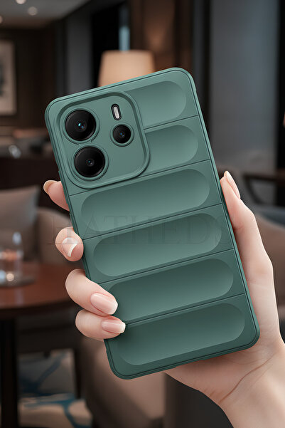 Hatreds Xiaomi Redmi Note 14 4G Kılıf Esnek TPU Oyuklu Yüzey Tasarımlı Kamera...