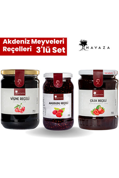 Havaza Akdeniz Meyveleri Reçelleri Vişne Reçeli 720,Ahududu Reçeli 400,Çilek ...