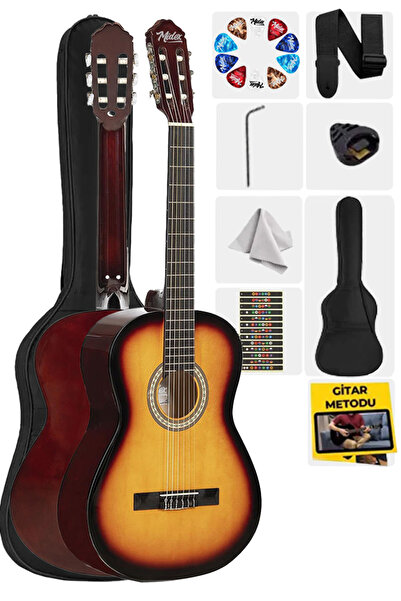 Midex CG-270SB Sunburst Renk Klasik Gitar 4/4 Yetişkin Boy Sap Ayarlı Full Set