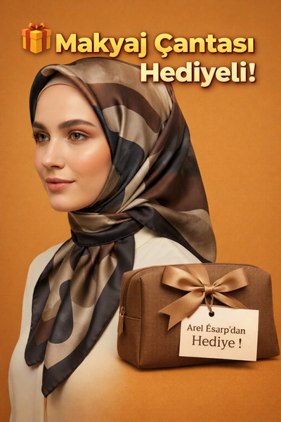 Levidor 90X90 Silk-Look Brown - Black Colored Scarf – Non-Slip Twill Stylish ...