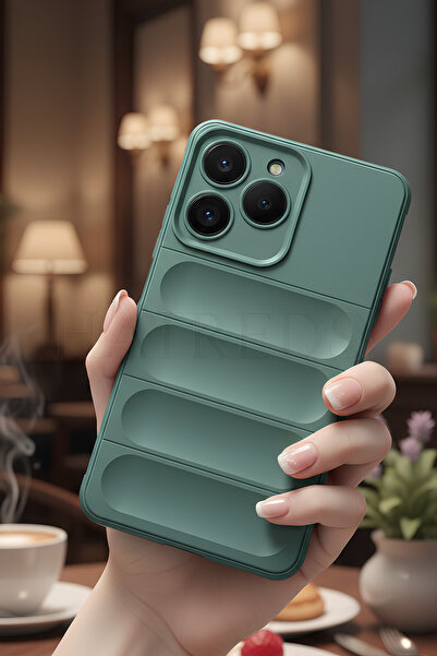 Hatreds Realme C61 Kılıf Esnek TPU Oyuklu Yüzey Tasarımlı Kamera Koruma Çıkın...