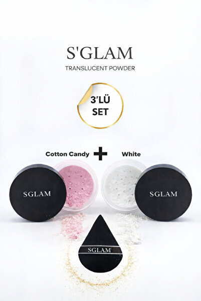 S'GLAM Pudra Seti Ve Pudra Süngeri (Pink-White)