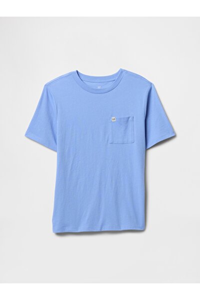GAP Erkek Çocuk Mavi Logo Cepli T-Shirt