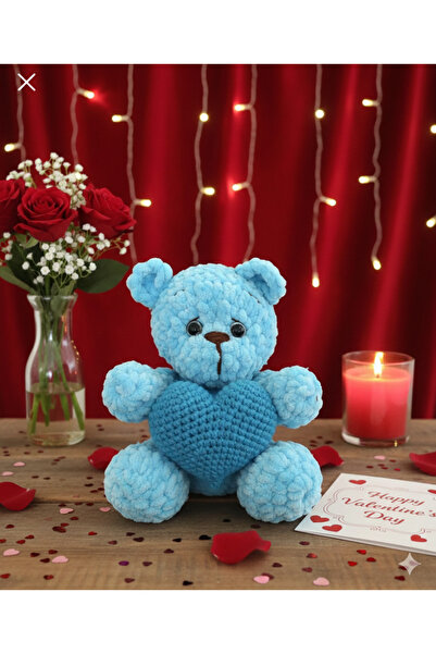 Luna Marissa Amigurimi Kalpli Ayıcık Örgü Oyuncak - 15 cm