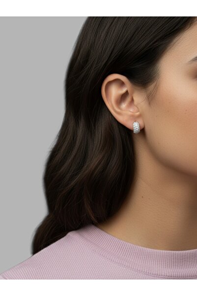 MODAMİRA AKSESUAR حلق من الفولاذ مرصع بحجر الزركون باللون الفضي |   الحجم: 1....