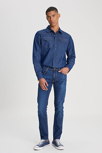 Lee Slim Fit Slim Fit Regular Waist Skinny Leg Luke Dark Blue Jean Jeans