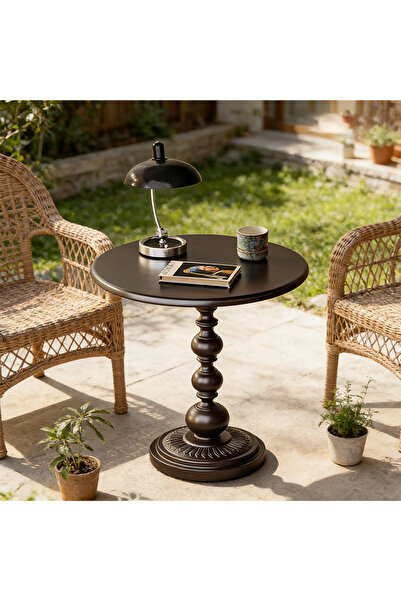 Yoawllty طاولة جانبية صغيرة مستديرة بقطر 13.8 بوصة بقاعدة معدنية - طاولة جانب...