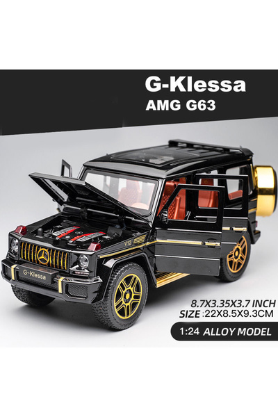 Choice نموذج سيارة مايستو G63 مصبوب من السبائك بمقياس 1/24 باللون الأسود مع م...