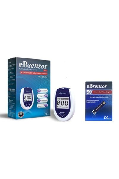 Ebsensor Kan Şekeri Ölçüm Cihazı Şeker Ölçüm Strip 50 lik