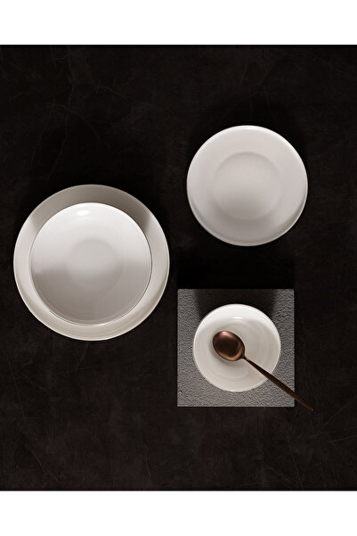 Madame Coco Mirage 6 Kişilik 24 Parça Yemek Takımı - Beyaz/Silver