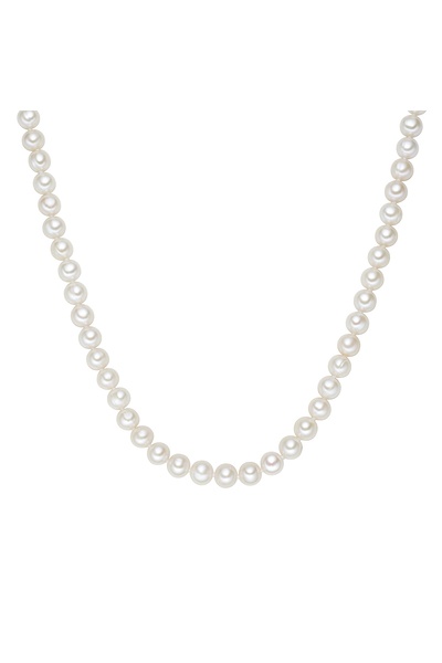 Valero Pearls Perlenhalskette Kette Sterling Silber Süßwasser-Zuchtperle weiß