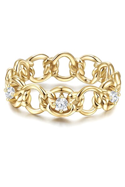 Glanzstücke München Silberring Ring Sterling Silber gelbgold Zirkonia weiß