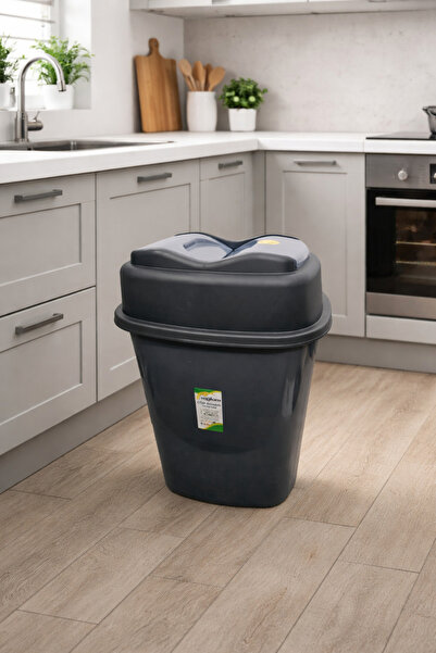 Sağlam Trash Can with Lid, 60 L, Modern Design, Durable Plastic, Gray – Ideal...