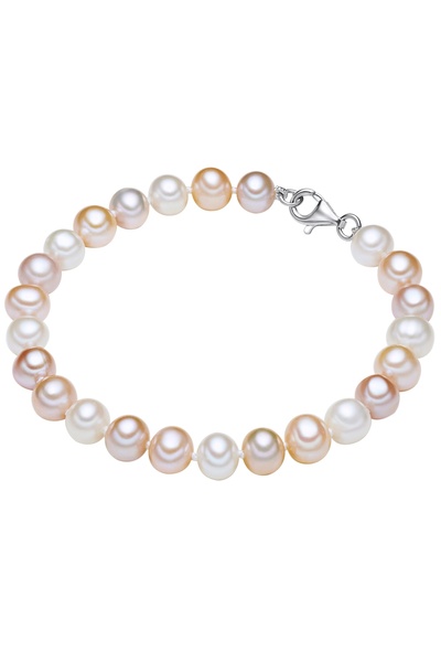 Valero Pearls Perlenarmband Armband Sterling Silber Süßwasser-Zuchtperle mult...
