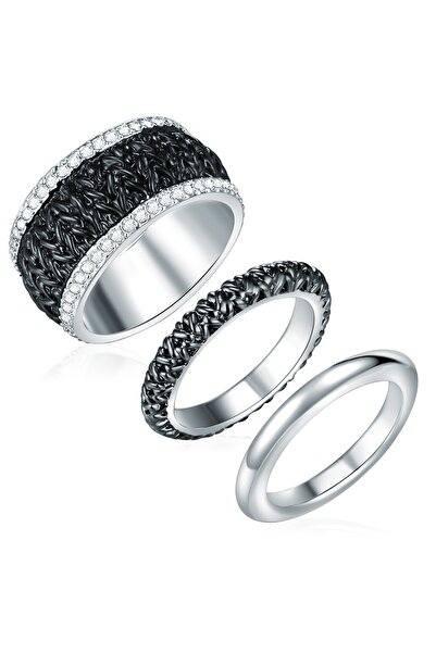 Lulu & Jane Ring mit Kristallen von Swarovski® 3er Set Ringe verziert mit Kri...