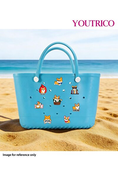 Youtrico مجموعة تعليقات كرتونية ملونة - زينة على شكل شبشب وحقائب شاطئ