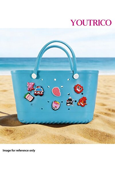 Youtrico مجموعة تعليقات كرتونية ملونة - زينة على شكل شبشب وحقائب شاطئ