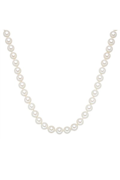 Generic Brand Perlenhalskette Kette Sterling Silber Muschelkernperle weiß