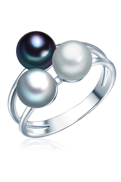 Valero Pearls Perlenring Ring Sterling Silber Süßwasser-Zuchtperle multicolor