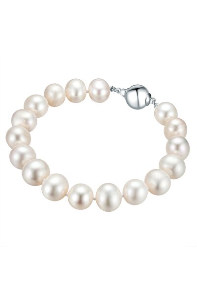 Valero Pearls Perlenarmband Armband Sterling Silber Süßwasser-Zuchtperle weiß